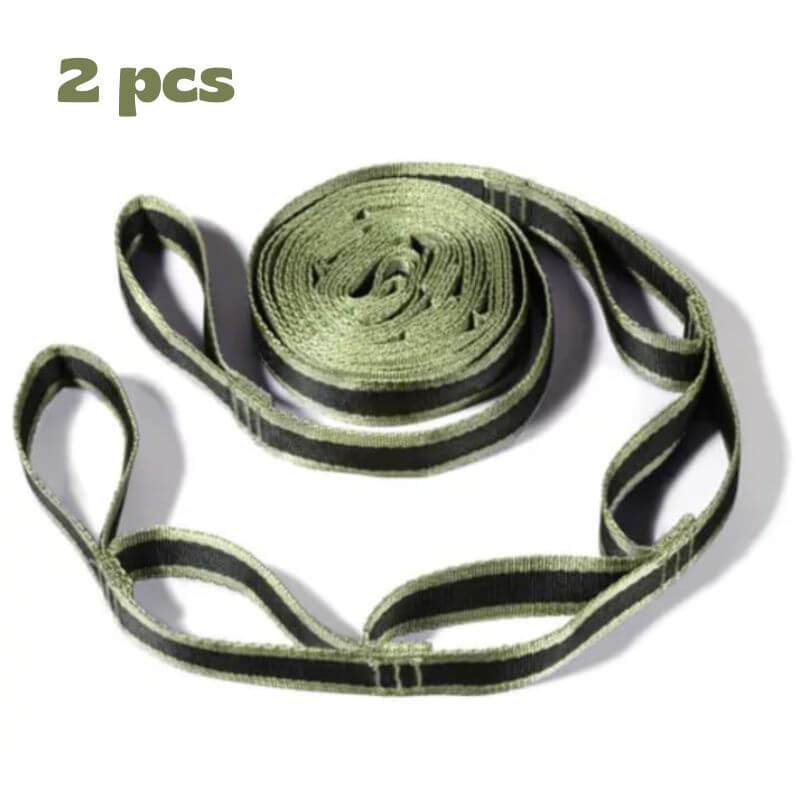 Paire de sangles de fixation noire à bordure verte